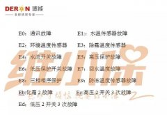 德能空气能热泵故障代码大全（珍藏版）